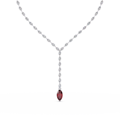 16.2 CTW Marquise-Cut Colorstone Tennis Necklace