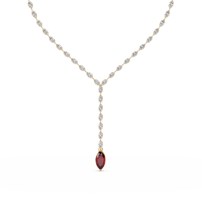 16.2 CTW Marquise-Cut Colorstone Tennis Necklace
