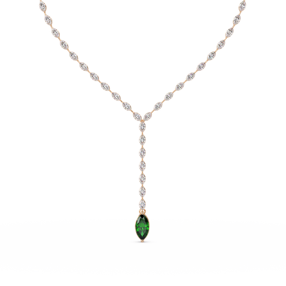 16.2 CTW Marquise-Cut Colorstone Tennis Necklace