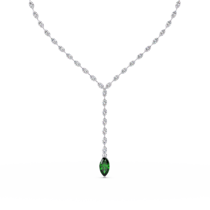 16.2 CTW Marquise-Cut Colorstone Tennis Necklace