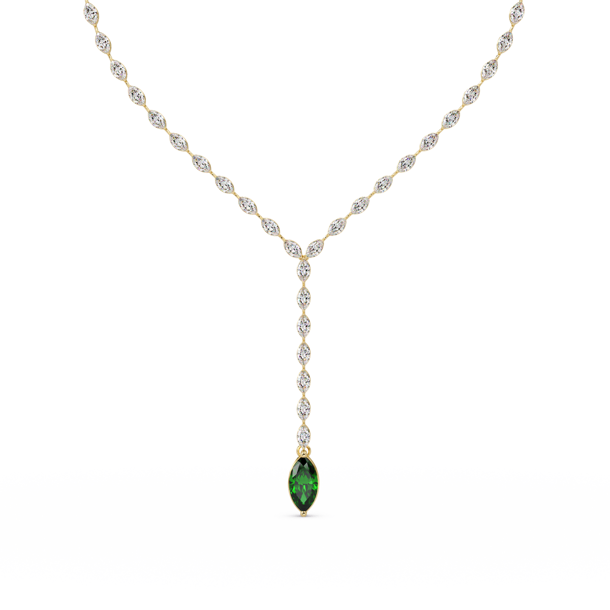16.2 CTW Marquise-Cut Colorstone Tennis Necklace