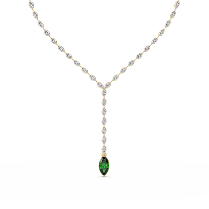 16.2 CTW Marquise-Cut Colorstone Tennis Necklace