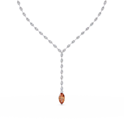 16.2 CTW Marquise-Cut Colorstone Tennis Necklace