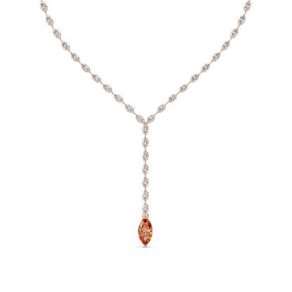 16.2 CTW Marquise-Cut Colorstone Tennis Necklace