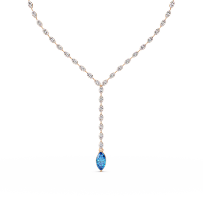 16.2 CTW Marquise-Cut Colorstone Tennis Necklace