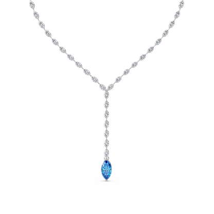 16.2 CTW Marquise-Cut Colorstone Tennis Necklace