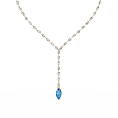 16.2 CTW Marquise-Cut Colorstone Tennis Necklace