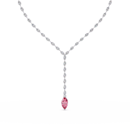 16.2 CTW Marquise-Cut Colorstone Tennis Necklace