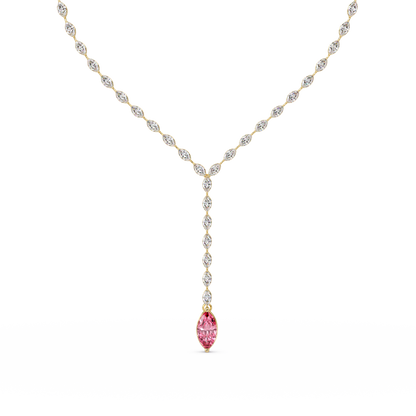 16.2 CTW Marquise-Cut Colorstone Tennis Necklace