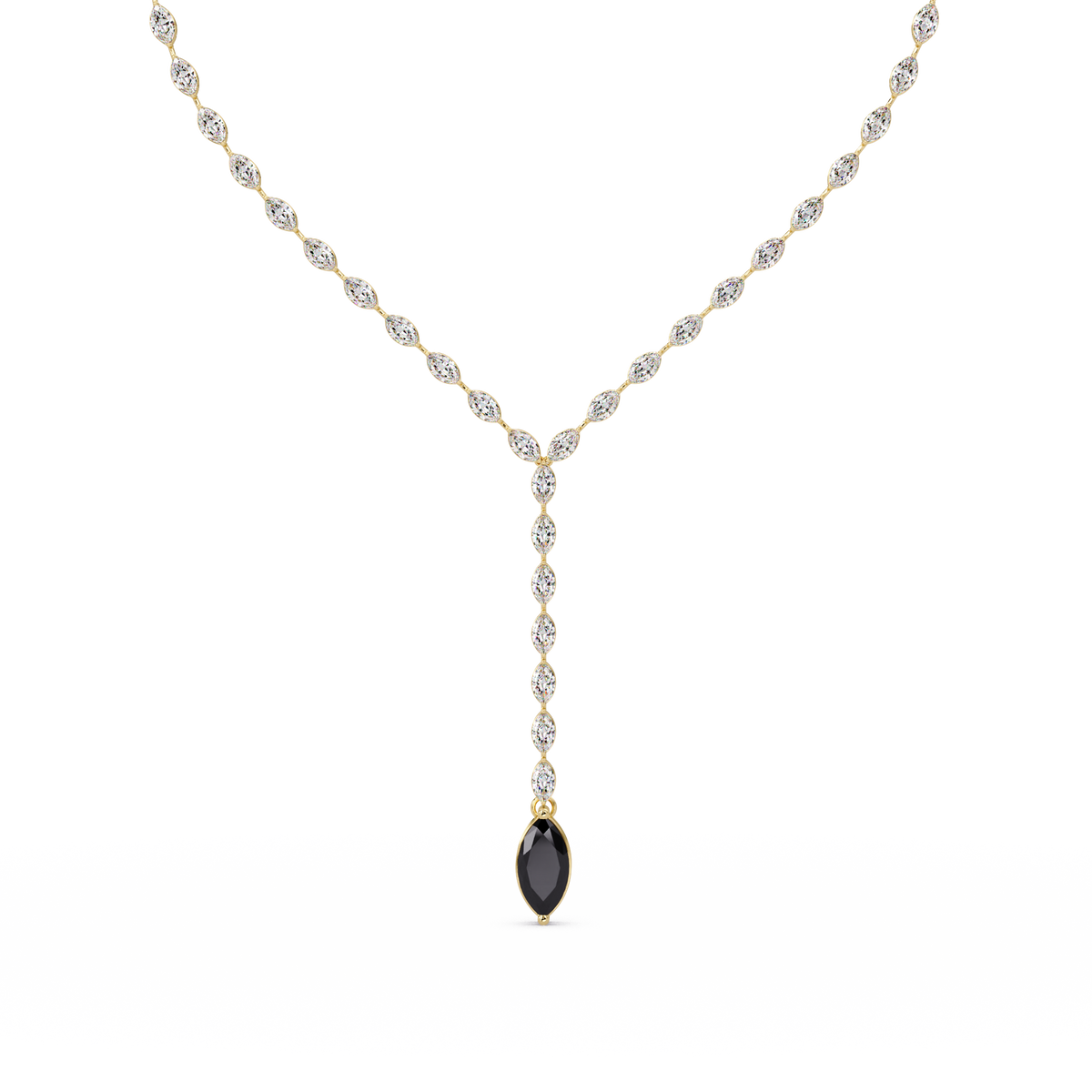16.2 CTW Marquise-Cut Colorstone Tennis Necklace