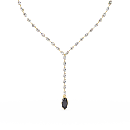 16.2 CTW Marquise-Cut Colorstone Tennis Necklace