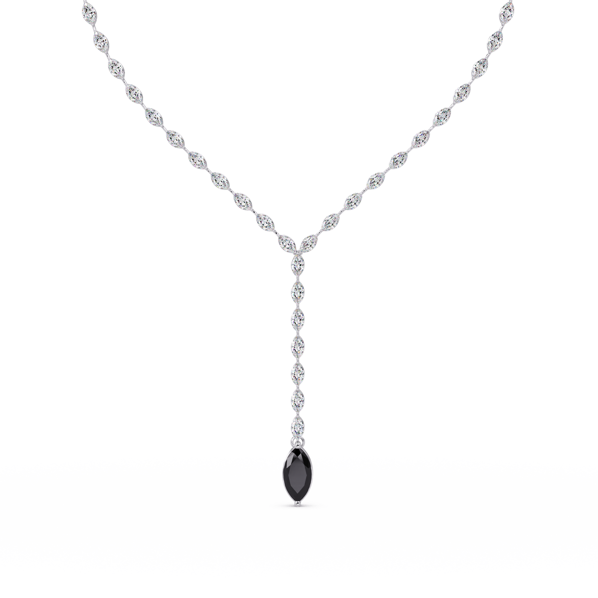 16.2 CTW Marquise-Cut Colorstone Tennis Necklace