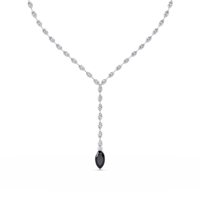 16.2 CTW Marquise-Cut Colorstone Tennis Necklace