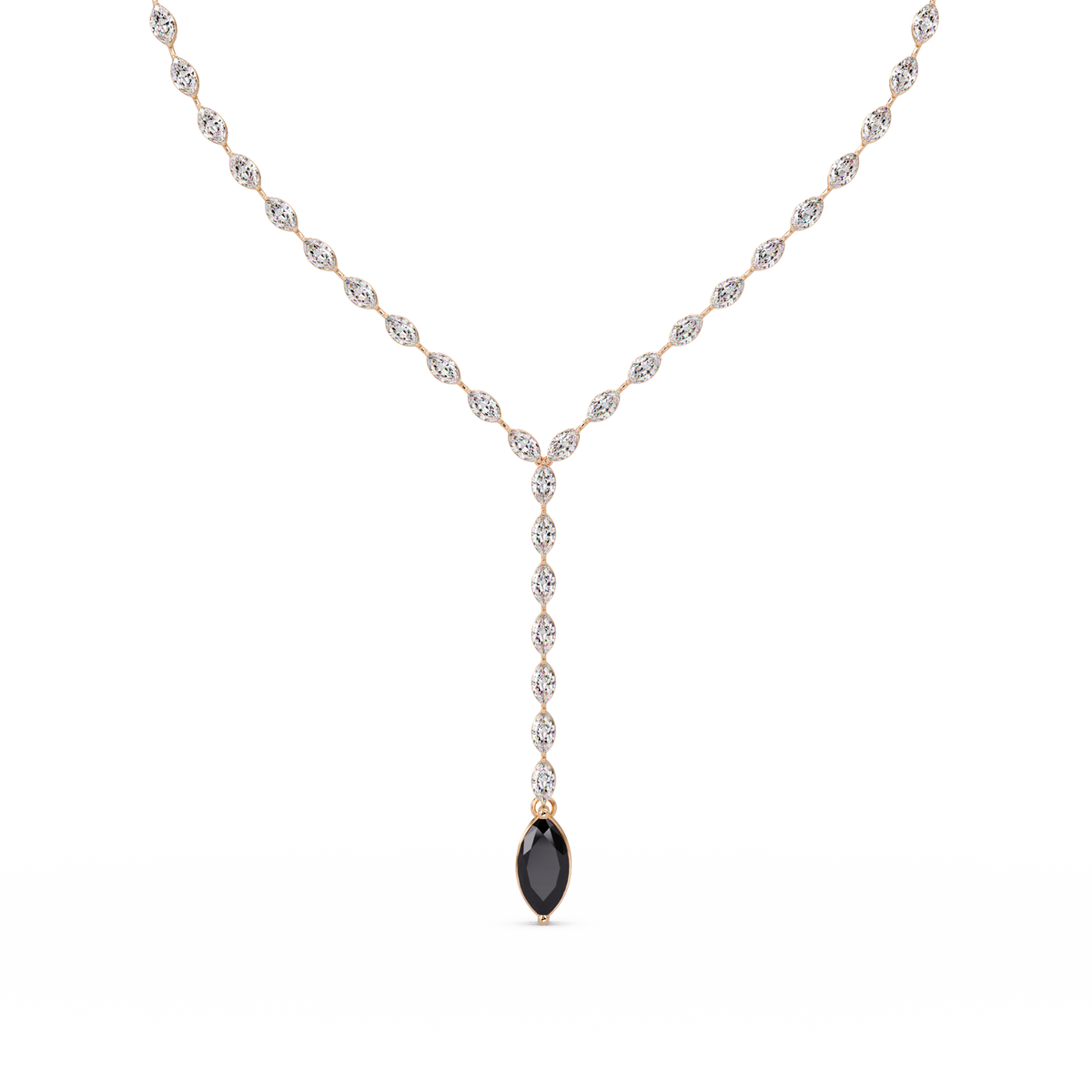 16.2 CTW Marquise-Cut Colorstone Tennis Necklace