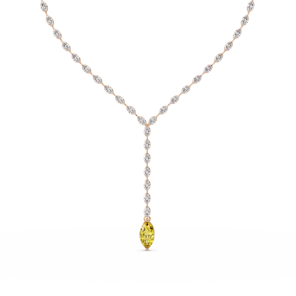 16.2 CTW Marquise-Cut Colorstone Tennis Necklace