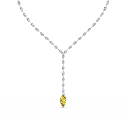 16.2 CTW Marquise-Cut Colorstone Tennis Necklace