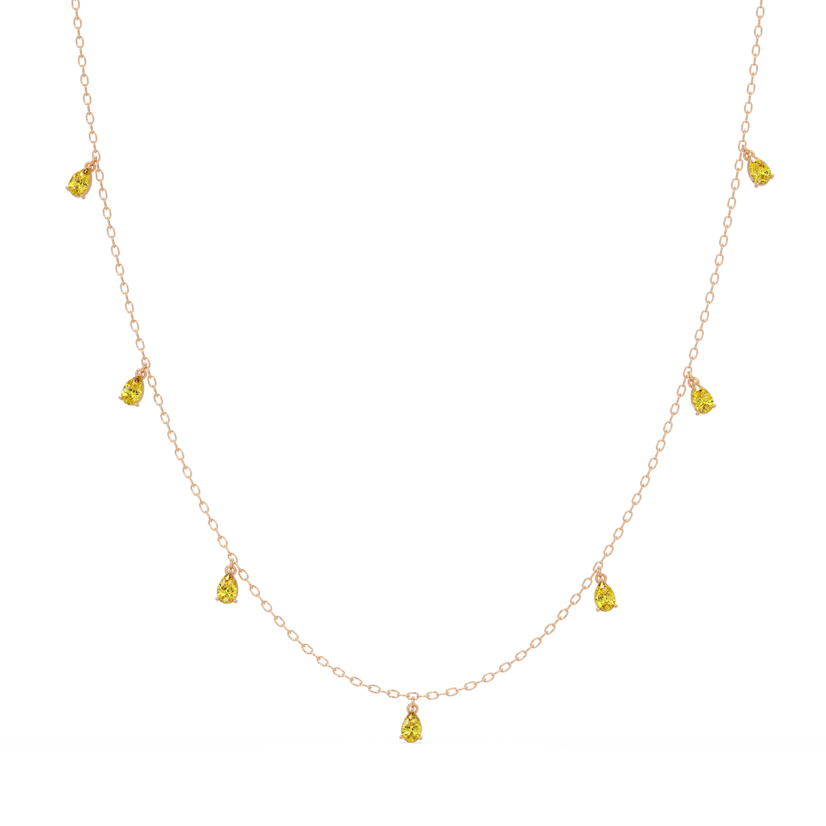 5.2 CTW Pear-Cut Colorstone Station Necklace