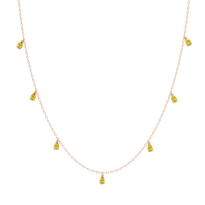 5.2 CTW Pear-Cut Colorstone Station Necklace
