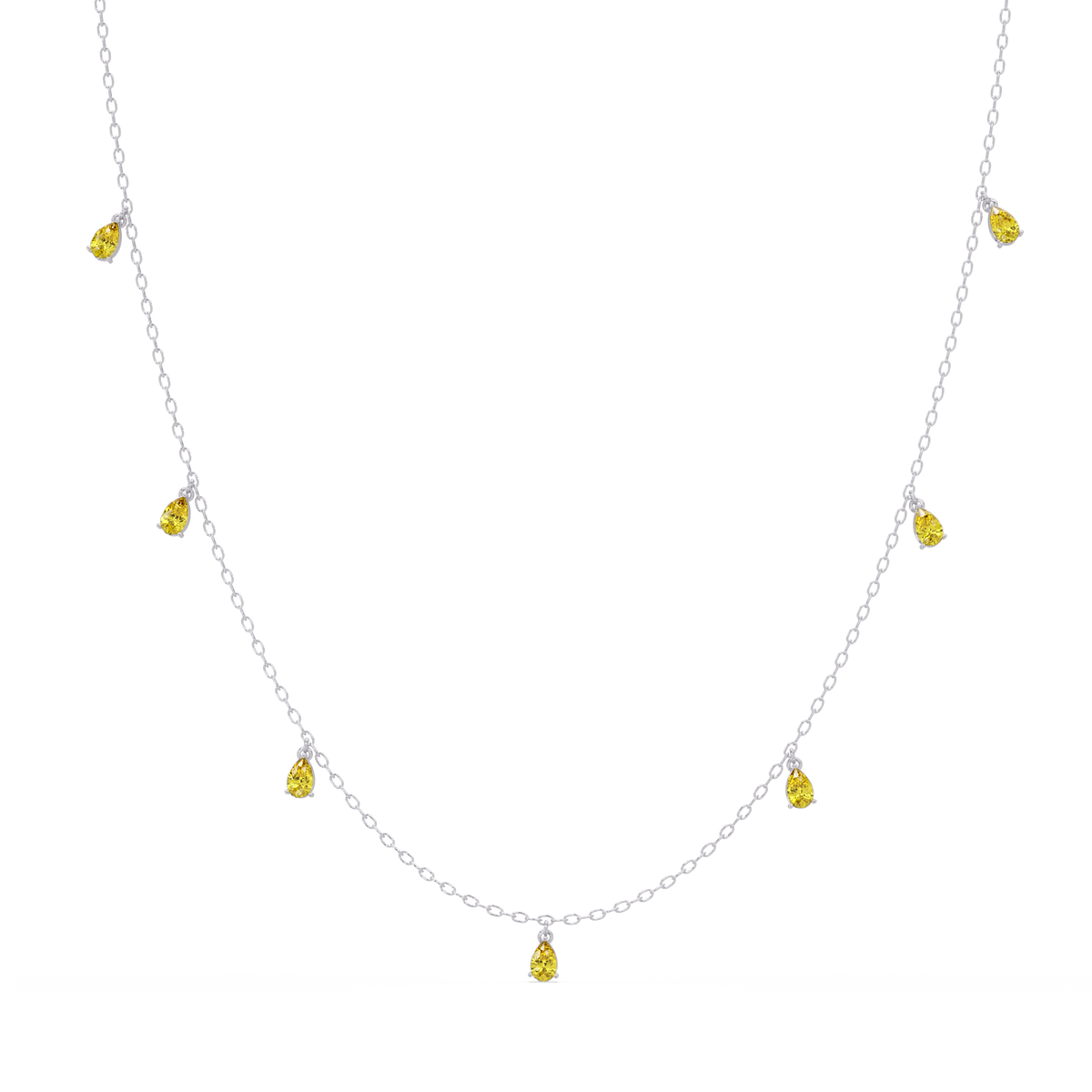 5.2 CTW Pear-Cut Colorstone Station Necklace