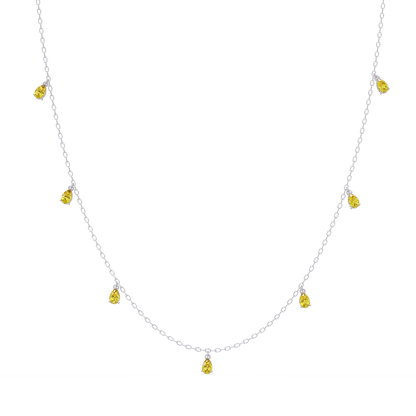 5.2 CTW Pear-Cut Colorstone Station Necklace
