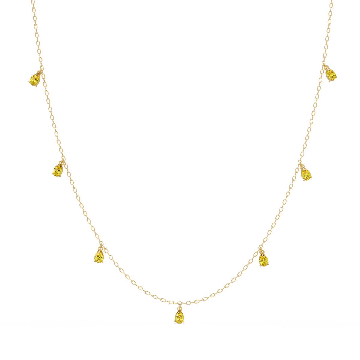 5.2 CTW Pear-Cut Colorstone Station Necklace