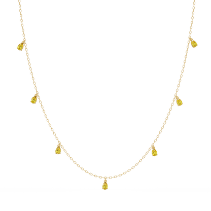 5.2 CTW Pear-Cut Colorstone Station Necklace