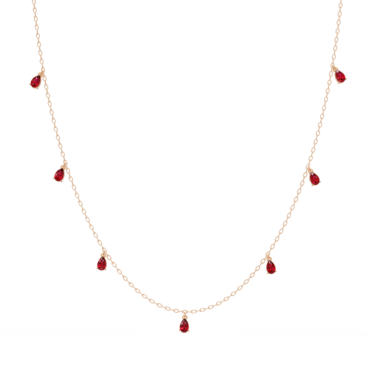 5.2 CTW Pear-Cut Colorstone Station Necklace