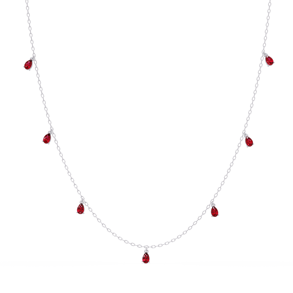 5.2 CTW Pear-Cut Colorstone Station Necklace