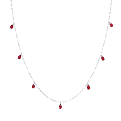 5.2 CTW Pear-Cut Colorstone Station Necklace