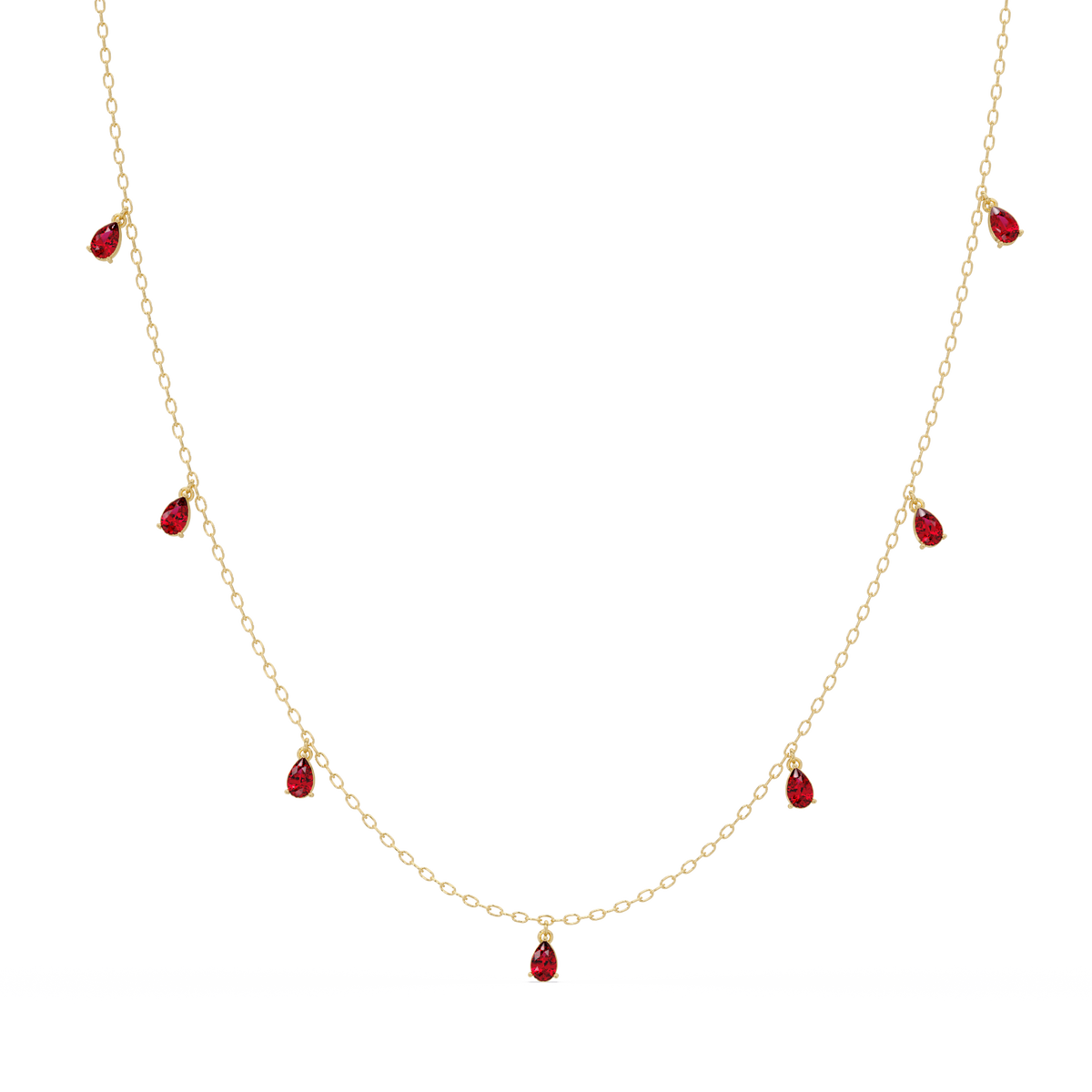 5.2 CTW Pear-Cut Colorstone Station Necklace