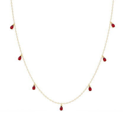 5.2 CTW Pear-Cut Colorstone Station Necklace
