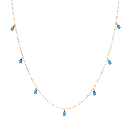 5.2 CTW Pear-Cut Colorstone Station Necklace