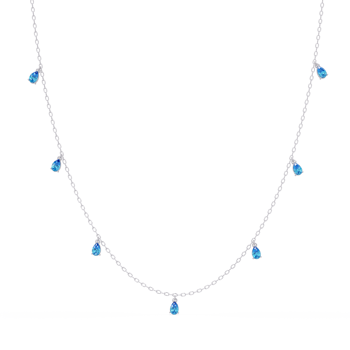 5.2 CTW Pear-Cut Colorstone Station Necklace