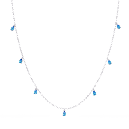 5.2 CTW Pear-Cut Colorstone Station Necklace