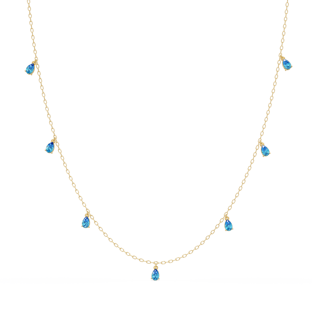 5.2 CTW Pear-Cut Colorstone Station Necklace