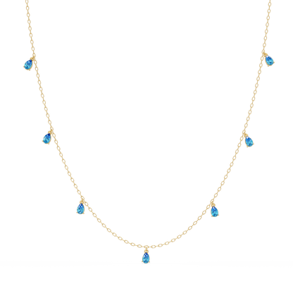 5.2 CTW Pear-Cut Colorstone Station Necklace