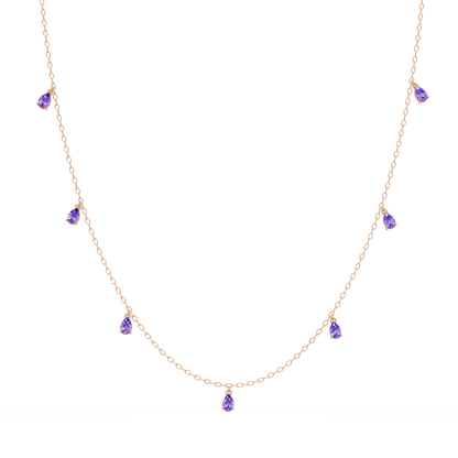 5.2 CTW Pear-Cut Colorstone Station Necklace