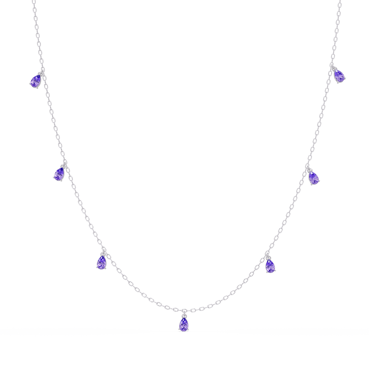 5.2 CTW Pear-Cut Colorstone Station Necklace