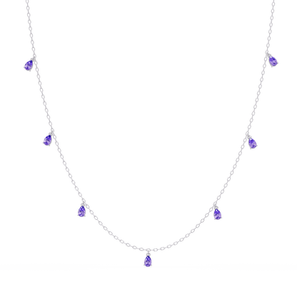 5.2 CTW Pear-Cut Colorstone Station Necklace