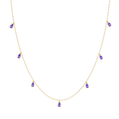 5.2 CTW Pear-Cut Colorstone Station Necklace
