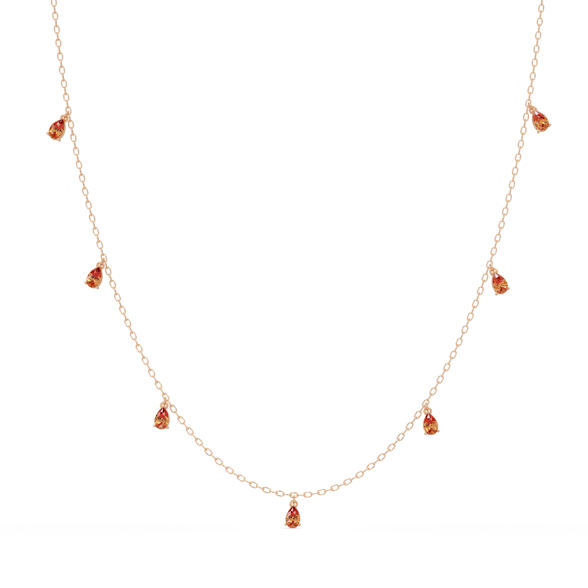 5.2 CTW Pear-Cut Colorstone Station Necklace