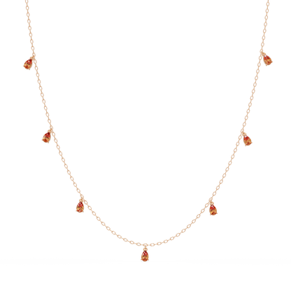 5.2 CTW Pear-Cut Colorstone Station Necklace