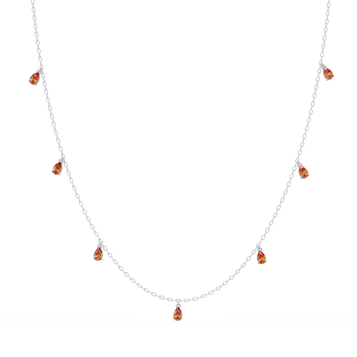 5.2 CTW Pear-Cut Colorstone Station Necklace