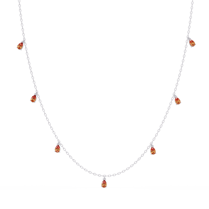5.2 CTW Pear-Cut Colorstone Station Necklace