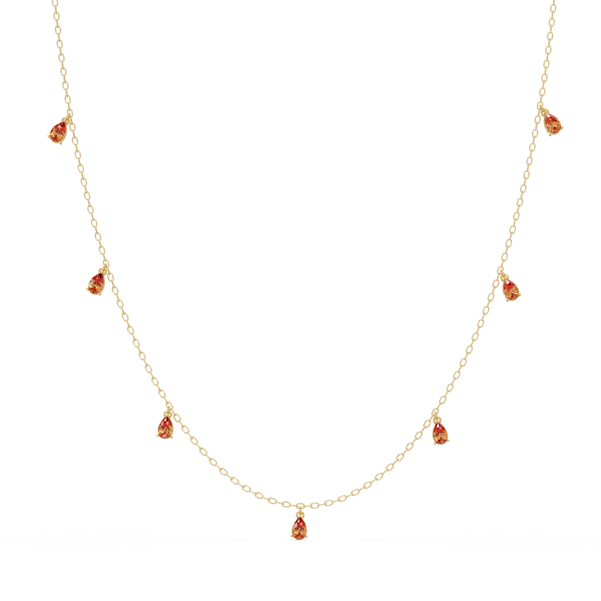 5.2 CTW Pear-Cut Colorstone Station Necklace