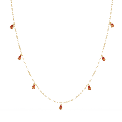 5.2 CTW Pear-Cut Colorstone Station Necklace