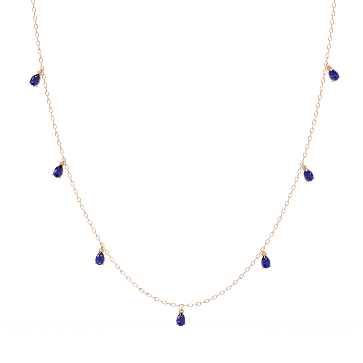 5.2 CTW Pear-Cut Colorstone Station Necklace