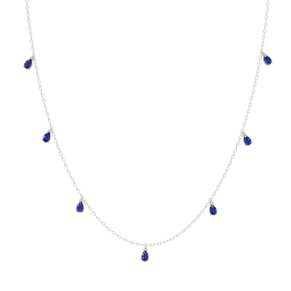 5.2 CTW Pear-Cut Colorstone Station Necklace
