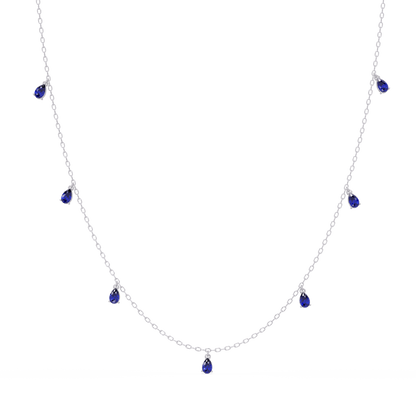 5.2 CTW Pear-Cut Colorstone Station Necklace