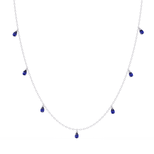 5.2 CTW Pear-Cut Colorstone Station Necklace